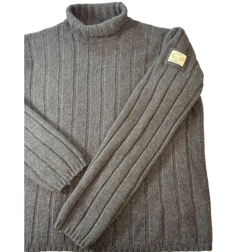 Vtg 90s Abercrombie & Fitch Mens Turtleneck Sweater wool blend Type AF Green xl